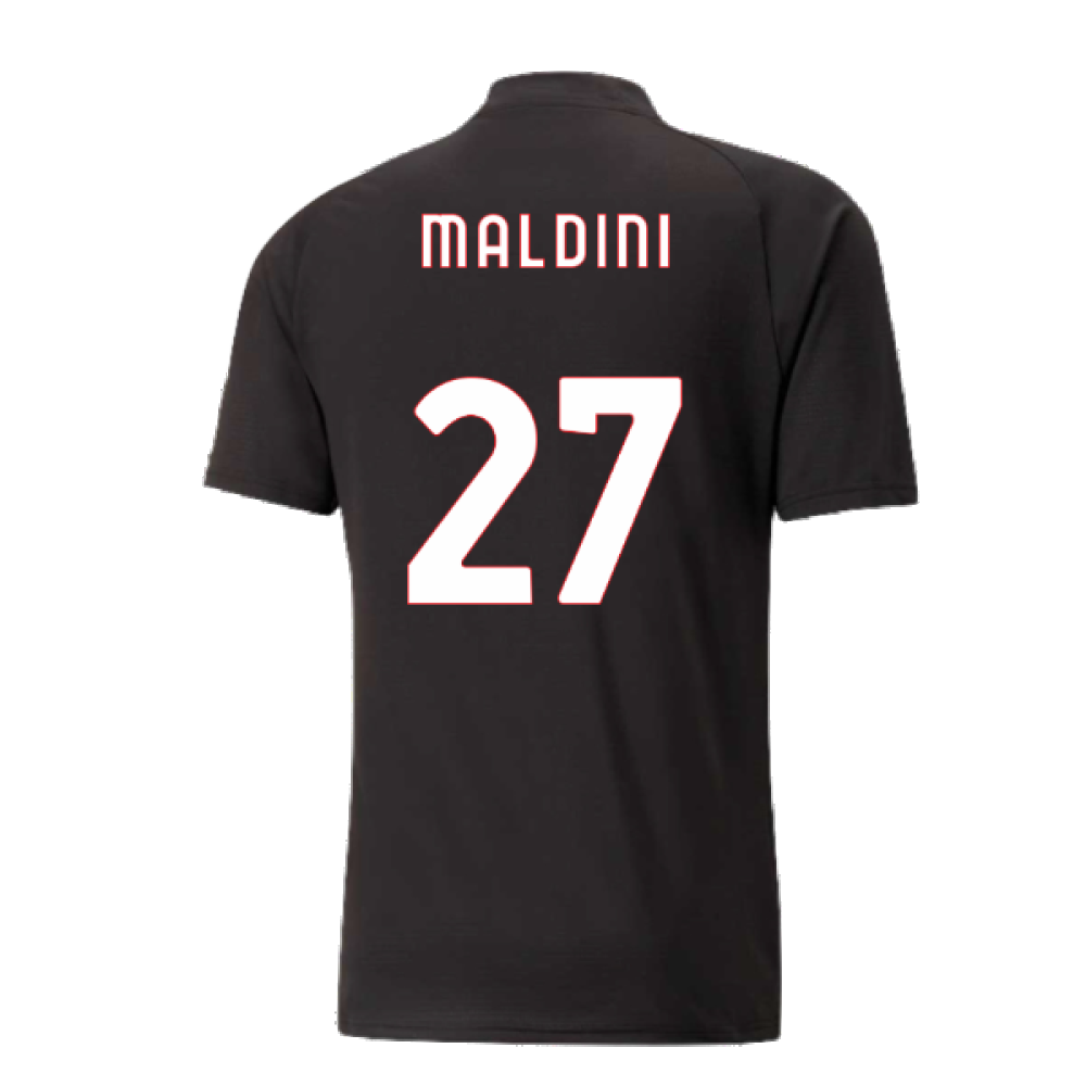 2022-2023 AC Milan Pre-Match Jersey (Black-Red) (MALDINI 27)