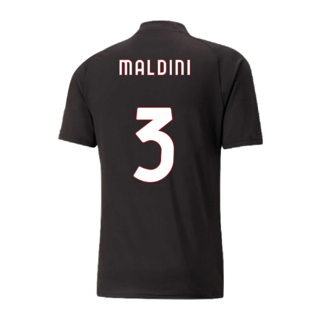 2022-2023 AC Milan Pre-Match Jersey (Black-Red) (MALDINI 3)