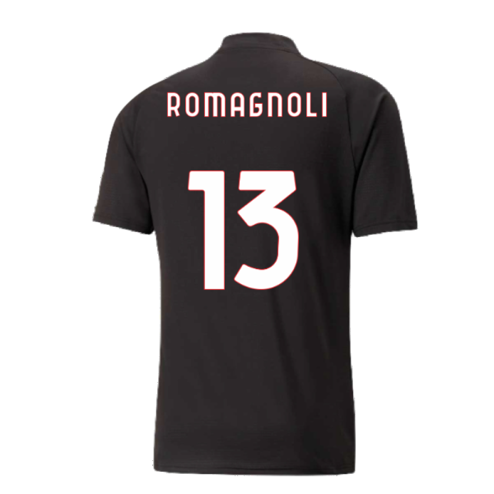 2022-2023 AC Milan Pre-Match Jersey (Black-Red) (ROMAGNOLI 13)