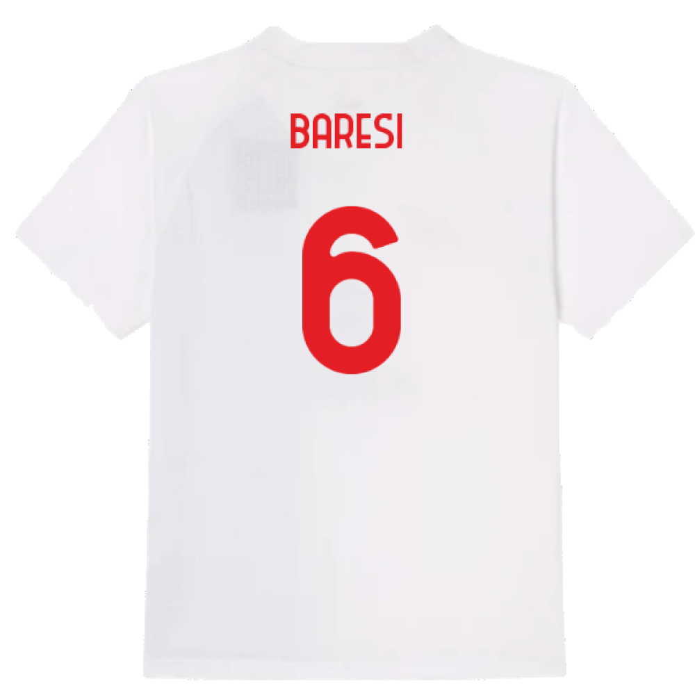 2022-2023 AC Milan Pre-Match Shirt (White-Red) - Kids (BARESI 6)