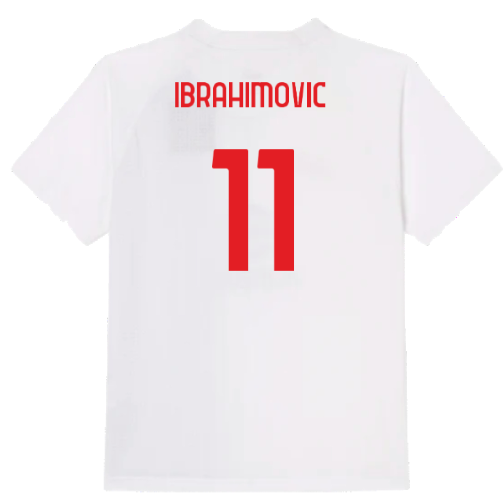 2022-2023 AC Milan Pre-Match Shirt (White-Red) - Kids (IBRAHIMOVIC 11)