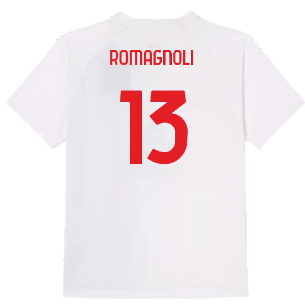 2022-2023 AC Milan Pre-Match Shirt (White-Red) - Kids (ROMAGNOLI 13)