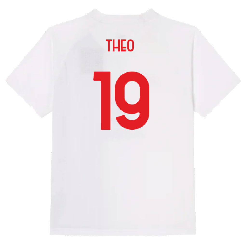 2022-2023 AC Milan Pre-Match Shirt (White-Red) - Kids (THEO 19)