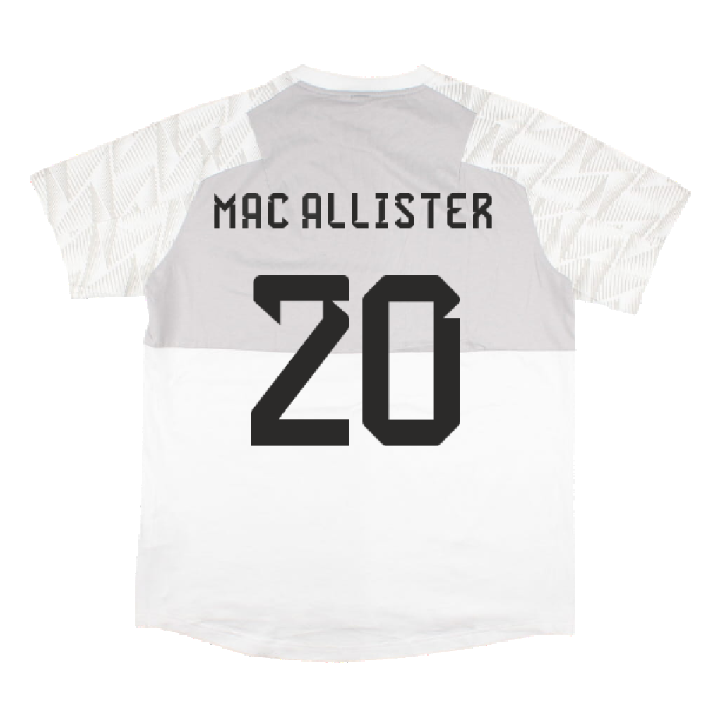 2022-2023 Argentina Game Day Travel Tee (White) (MAC ALLISTER 20)