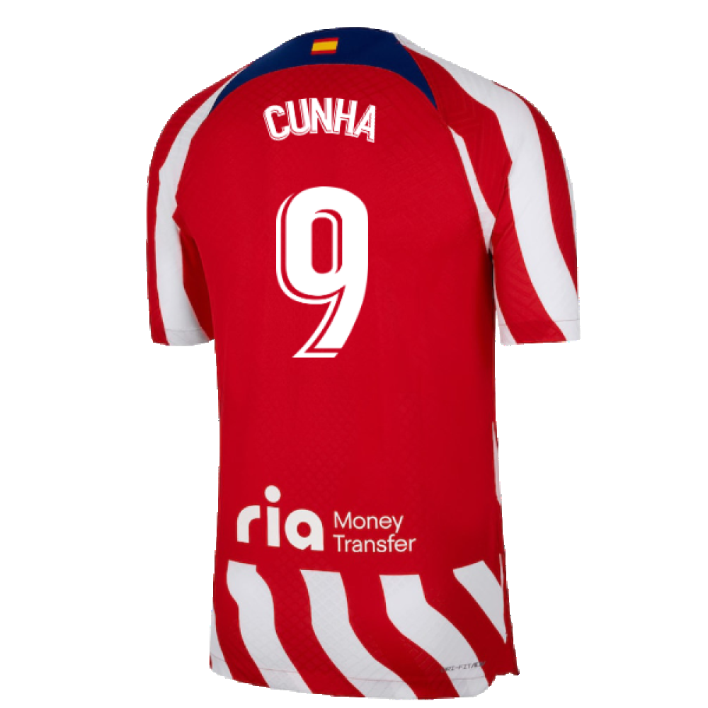 2022-2023 Atletico Madrid Home Player Issue Jersey (CUNHA 9)