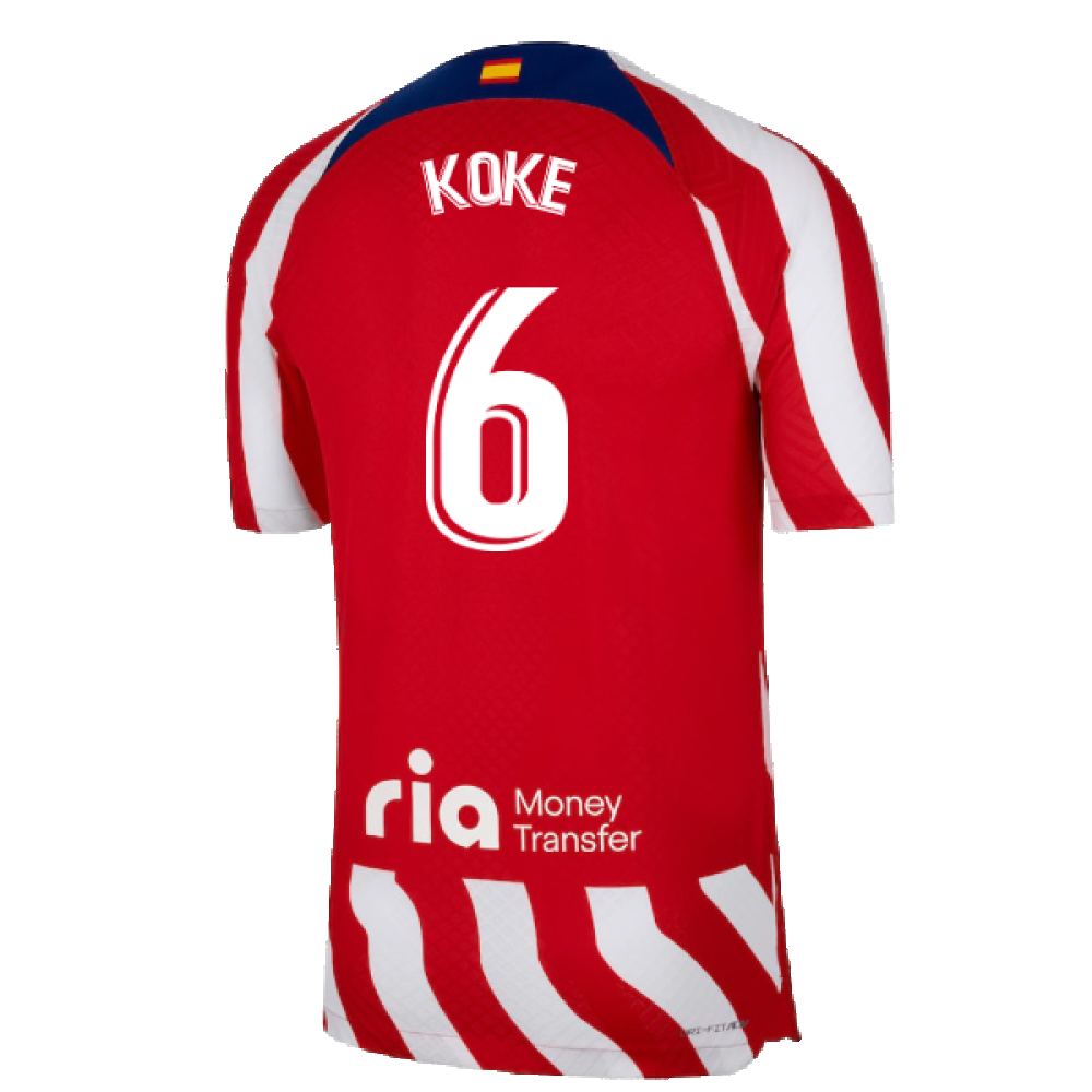 2022-2023 Atletico Madrid Home Player Issue Jersey (KOKE 6)