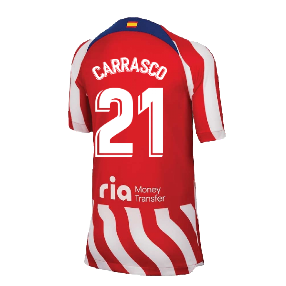 2022-2023 Atletico Madrid Home Shirt (Kids) (CARRASCO 21)