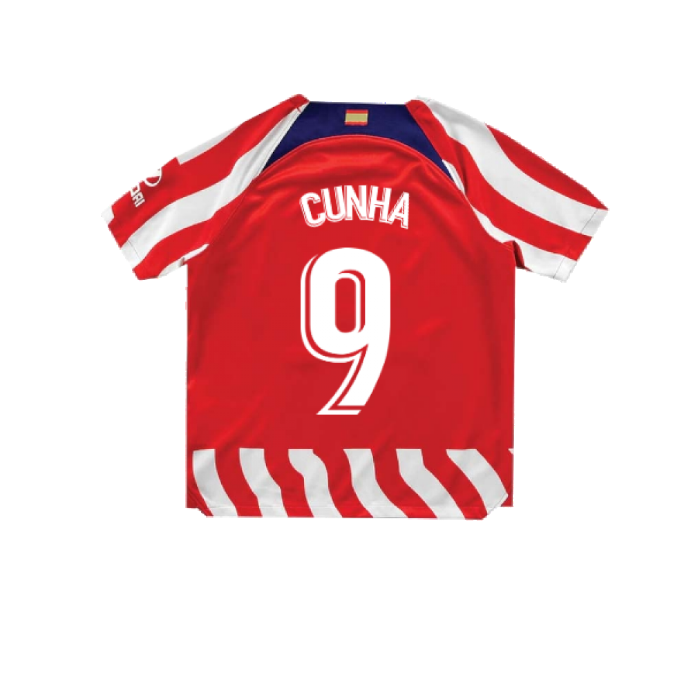 2022-2023 Atletico Madrid Little Boys Home Shirt (CUNHA 9)