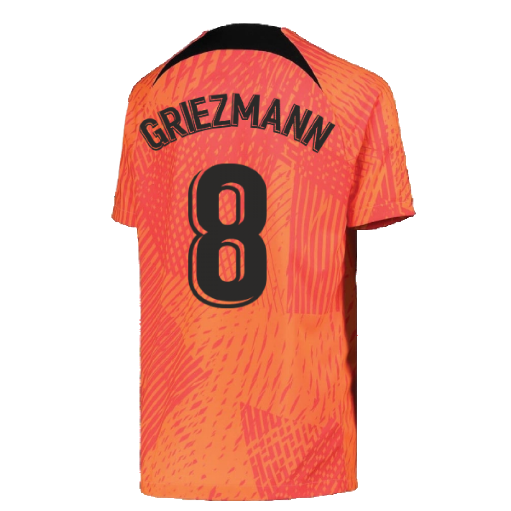 2022-2023 Atletico Madrid Pre-Match Shirt (Laser Crimson) - Kids (GRIEZMANN 8)