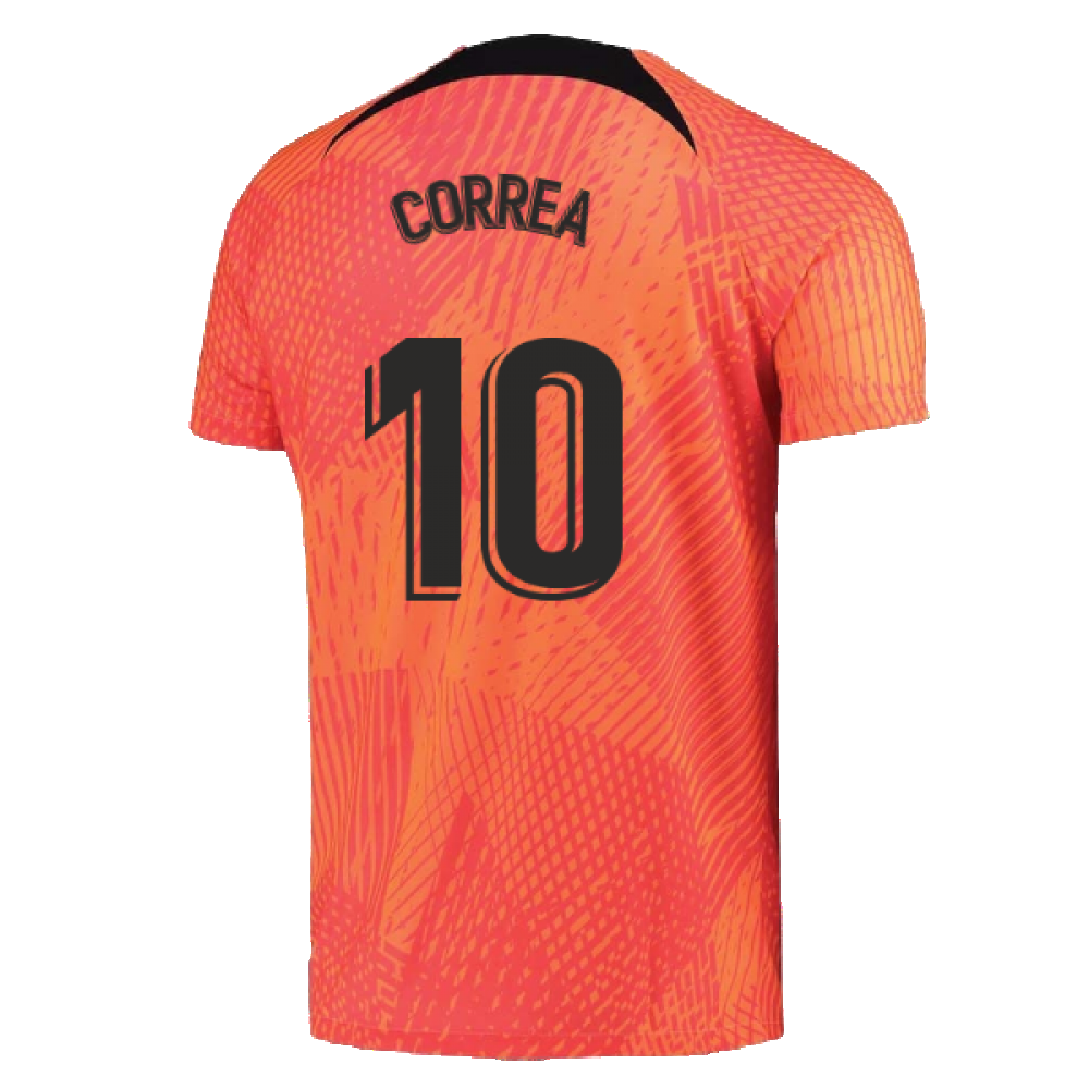 2022-2023 Atletico Madrid Pre-Match Training Shirt (Laser Crimson) (CORREA 10)