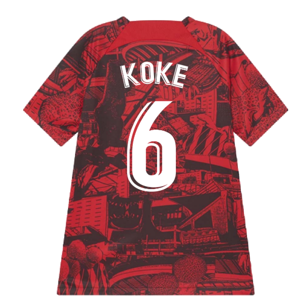 2022-2023 Atletico Madrid Pre-Match Training Shirt (Red) - Kids (KOKE 6)