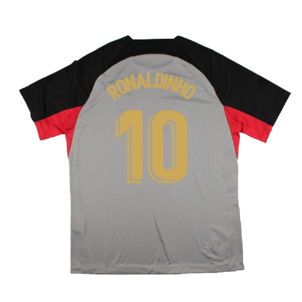 2022-2023 Barcelona CL Training Shirt (Grey) (RONALDINHO 10)