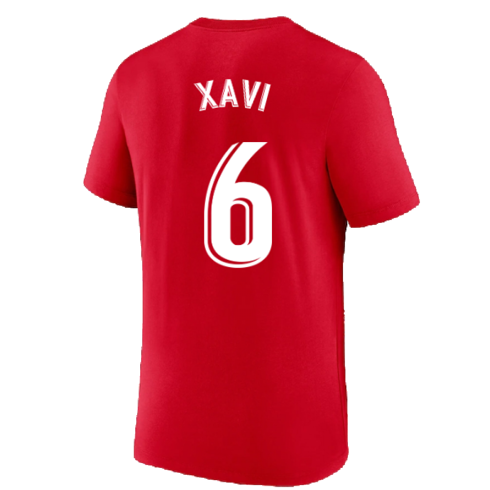 2022-2023 Barcelona Evergreen Crest Tee (Red) (XAVI 6)