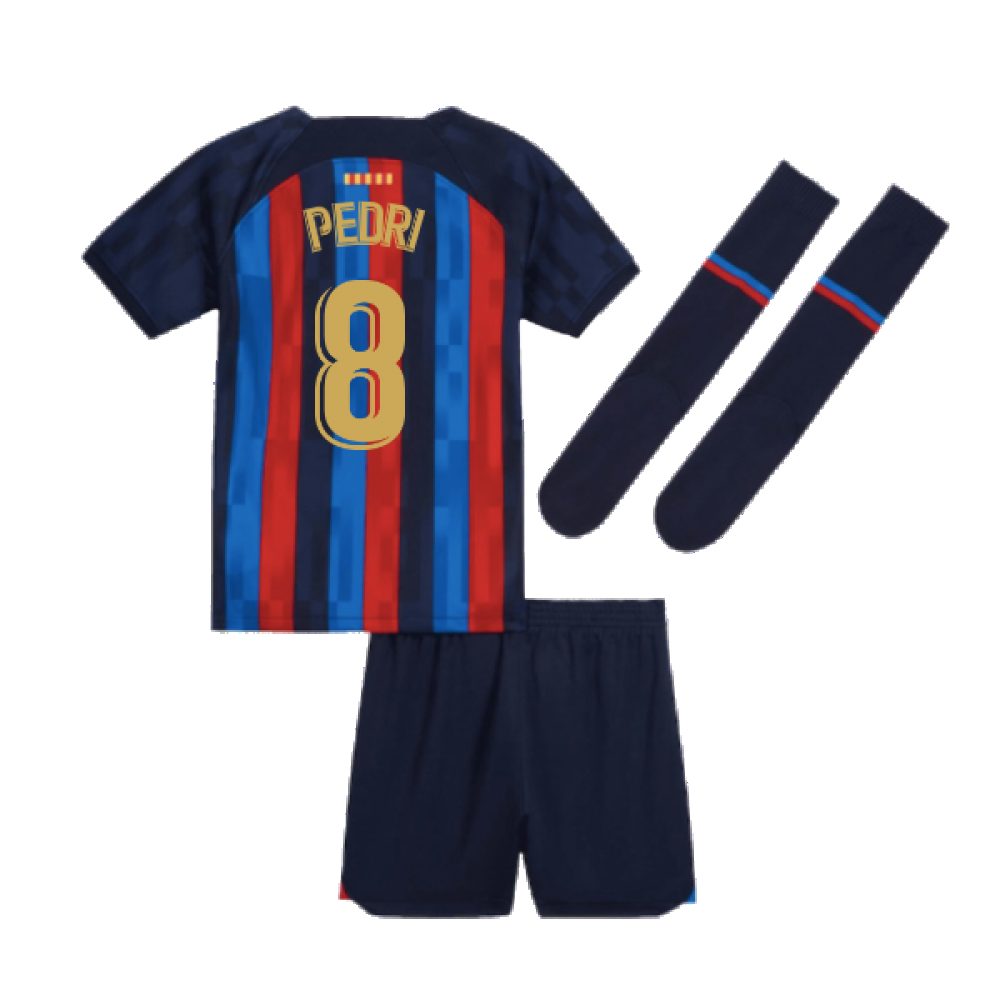 2022-2023 Barcelona Little Boys Home Kit (No Sponsor) (PEDRI 8)