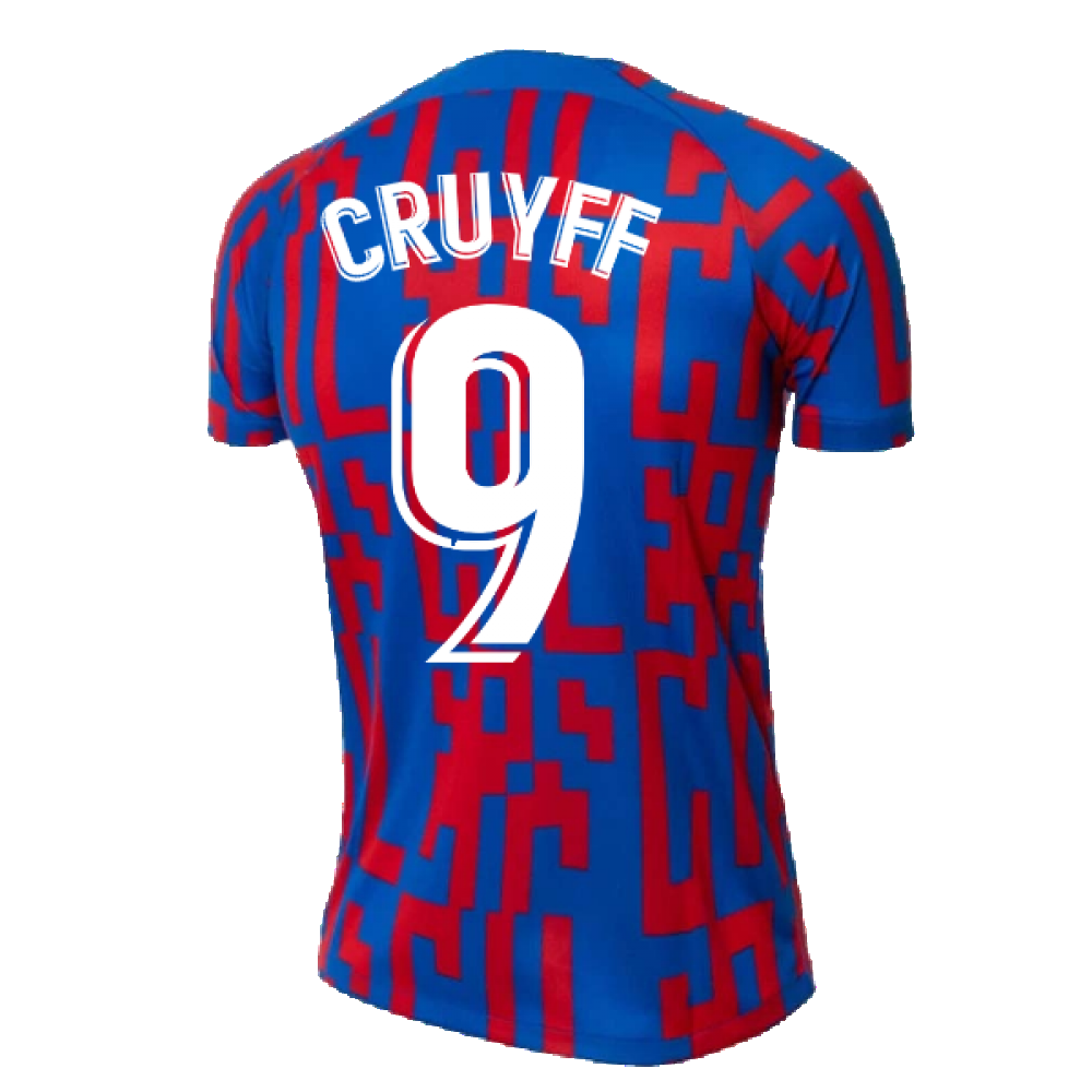 2022-2023 Barcelona Pre-Match Training Shirt (Blue) - Ladies (CRUYFF 9)