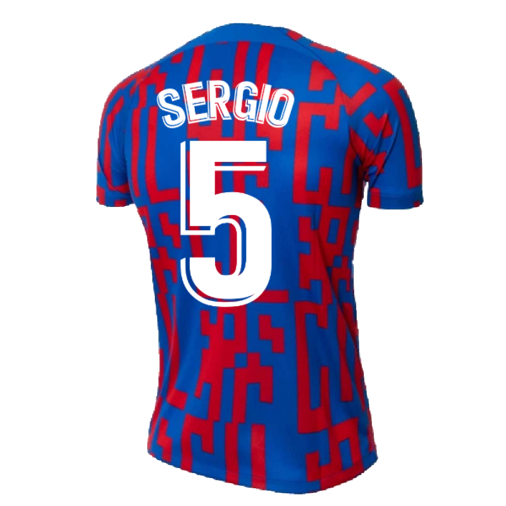 2022-2023 Barcelona Pre-Match Training Shirt (Blue) - Ladies (SERGIO 5)