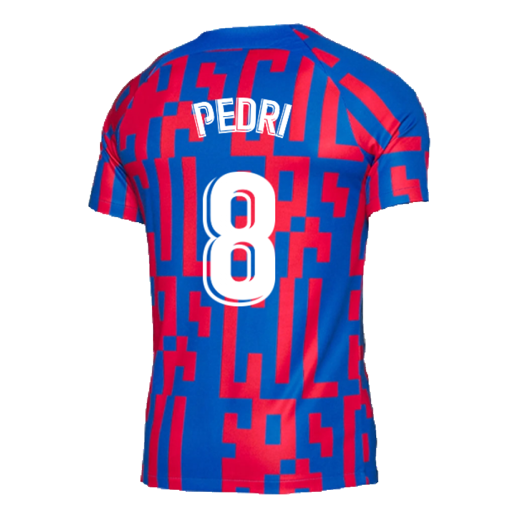 2022-2023 Barcelona Pre-Match Training Shirt (Blue) (PEDRI 8)