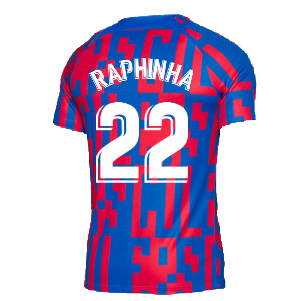 2022-2023 Barcelona Pre-Match Training Shirt (Blue) (RAPHINHA 22)