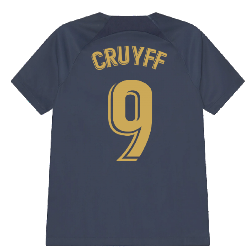 2022-2023 Barcelona Pre-Match Training Shirt (Obsidian) - Kids (CRUYFF 9)