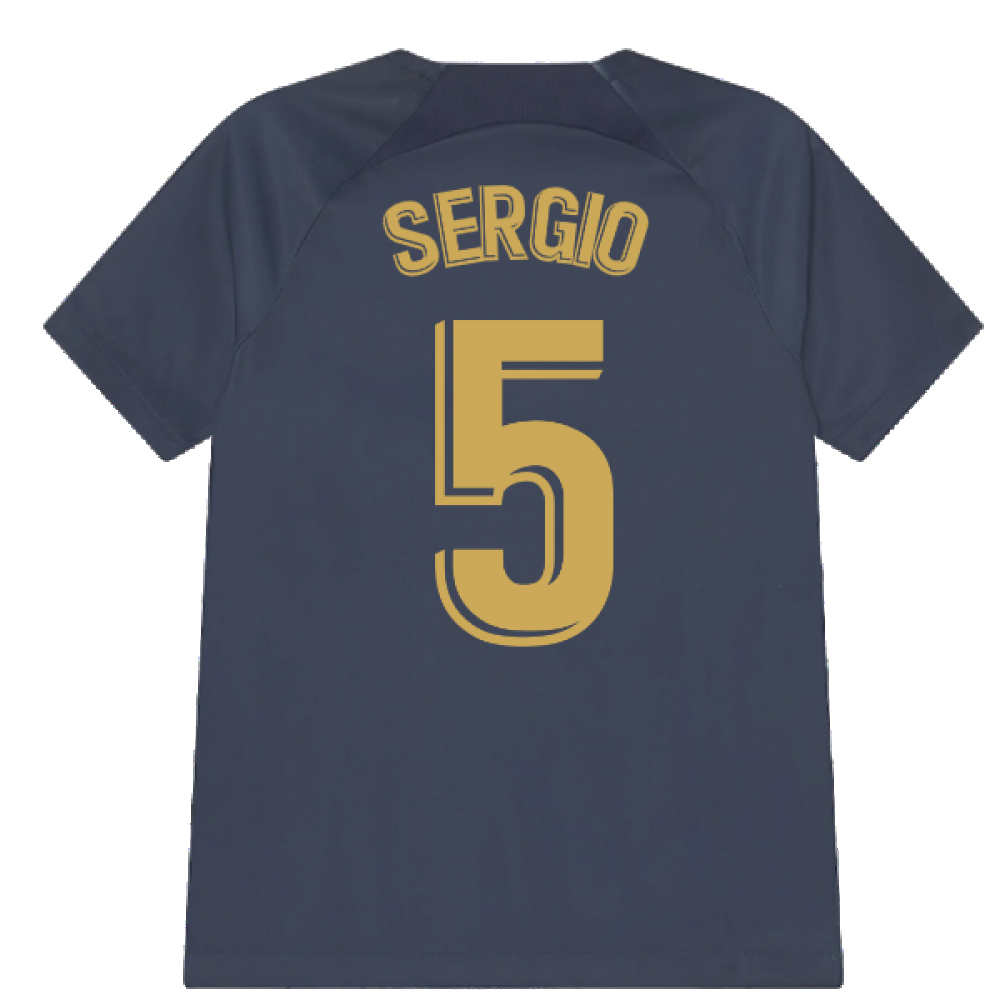 2022-2023 Barcelona Pre-Match Training Shirt (Obsidian) - Kids (SERGIO 5)