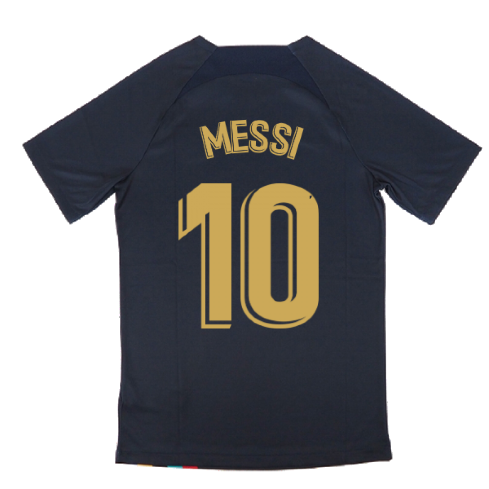 2022-2023 Barcelona Pre-Match Training Shirt (Obsidian) (MESSI 10)