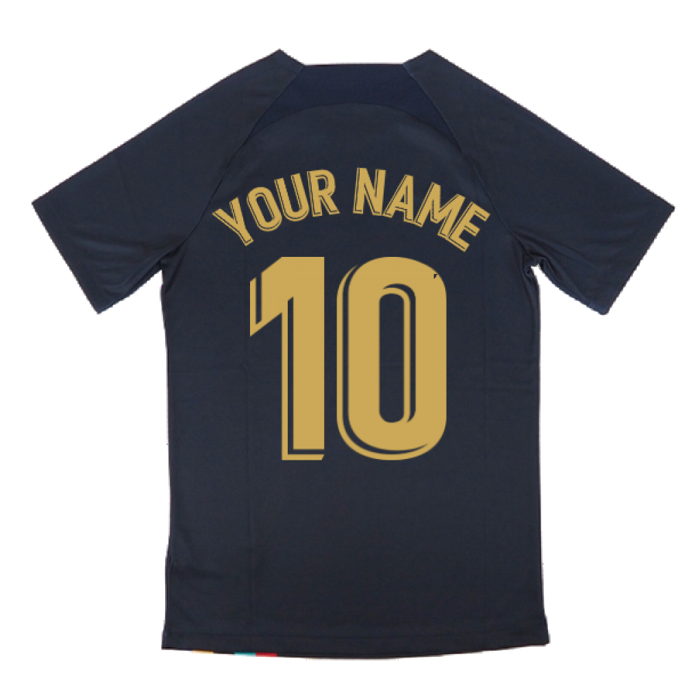 2022-2023 Barcelona Pre-Match Training Shirt (Obsidian) (Your Name)