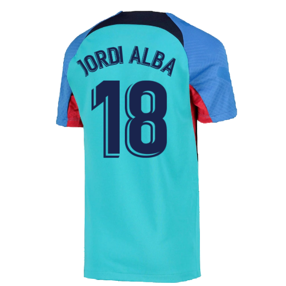 2022-2023 Barcelona Training Shirt (Aqua) (JORDI ALBA 18)