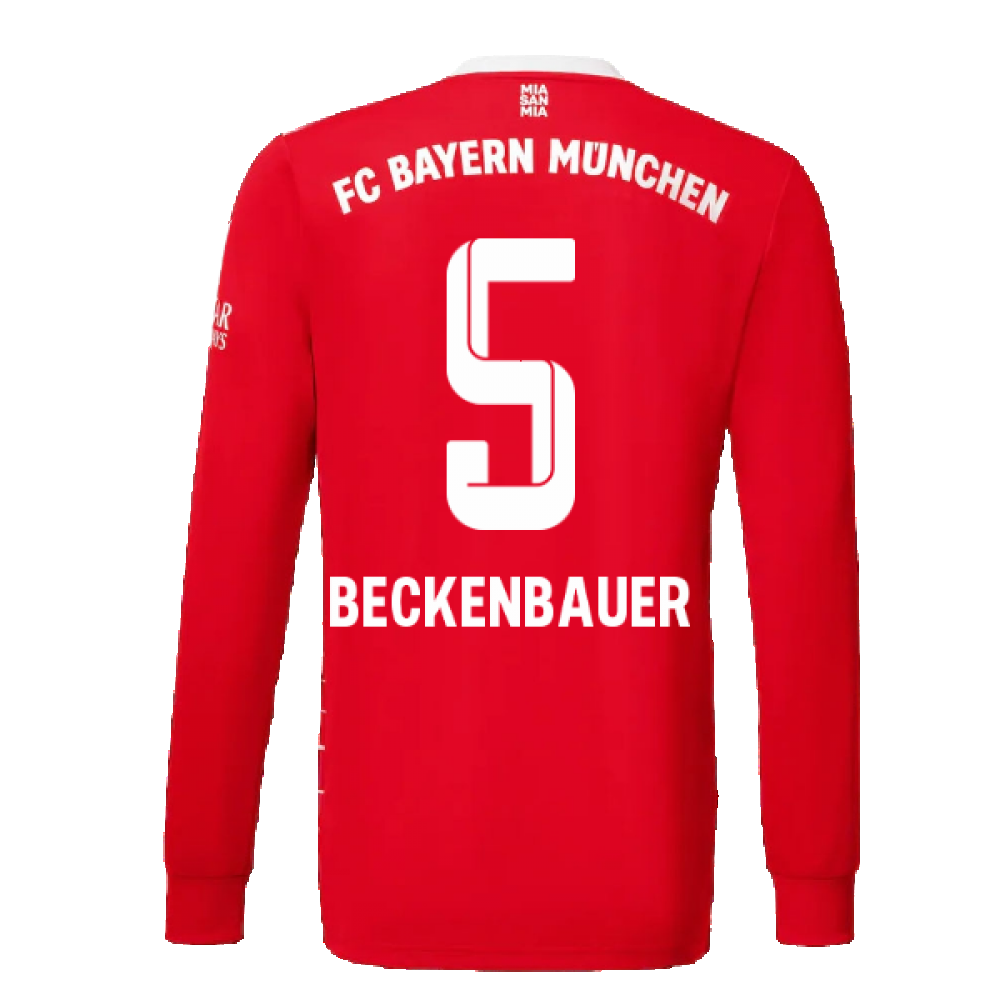 2022-2023 Bayern Munich Long Sleeve Home Shirt (Kids) (BECKENBAUER 5)