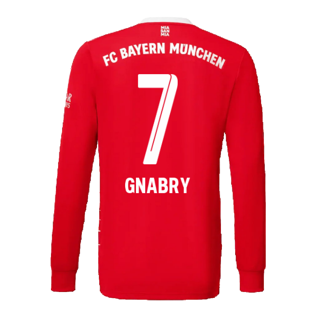 2022-2023 Bayern Munich Long Sleeve Home Shirt (Kids) (GNABRY 7)