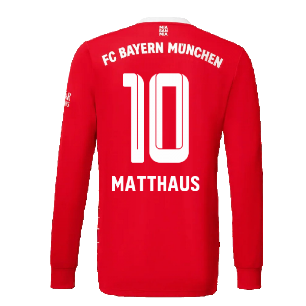 2022-2023 Bayern Munich Long Sleeve Home Shirt (Kids) (MATTHAUS 10)