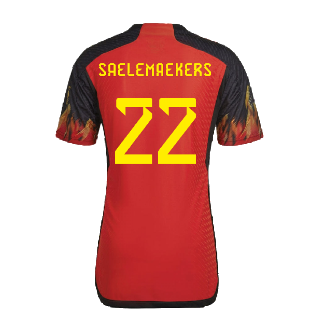 2022-2023 Belgium Authentic Home Shirt (SAELEMAEKERS 22)