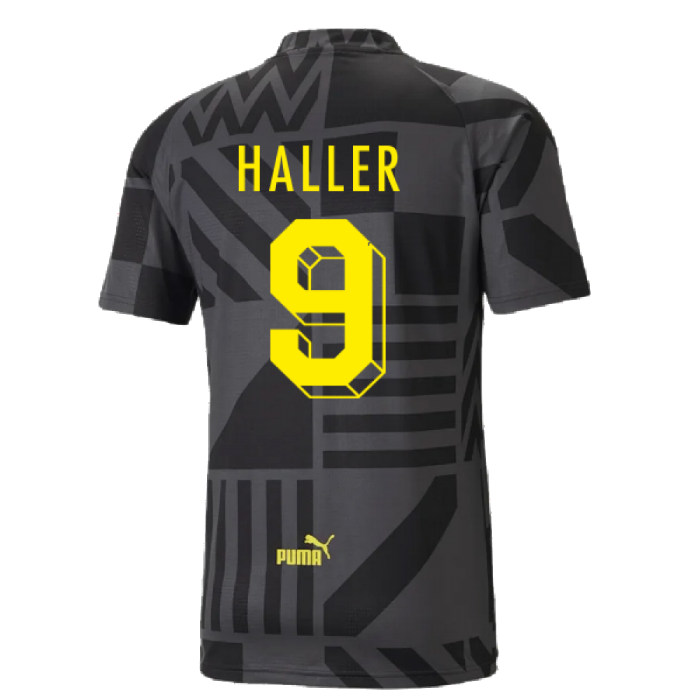 2022-2023 Borussia Dortmund Pre-Match Shirt (Black-Asphalt) (HALLER 9)