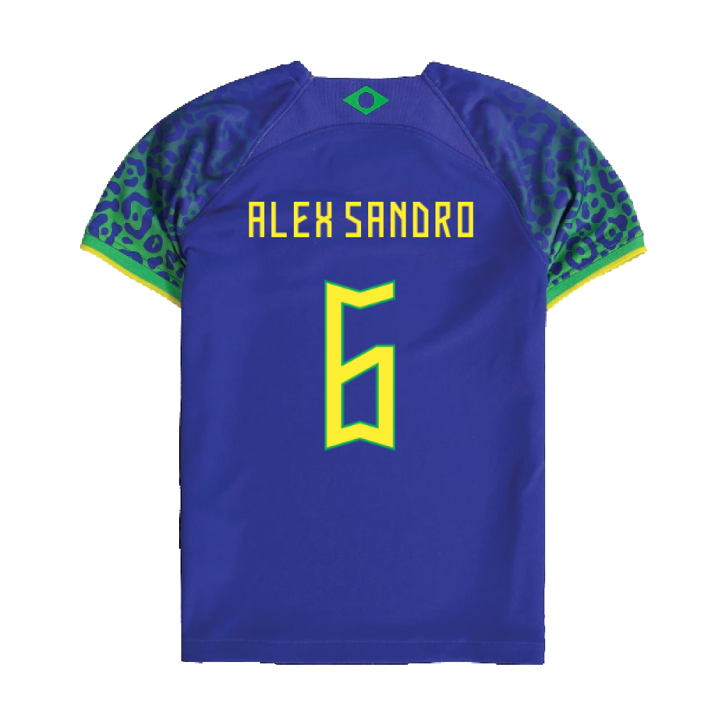 2022-2023 Brazil Away Little Boys Mini Kit (Alex Sandro 6)