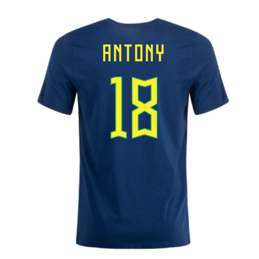 2022-2023 Brazil Crest Tee (Navy) (ANTONY 18)