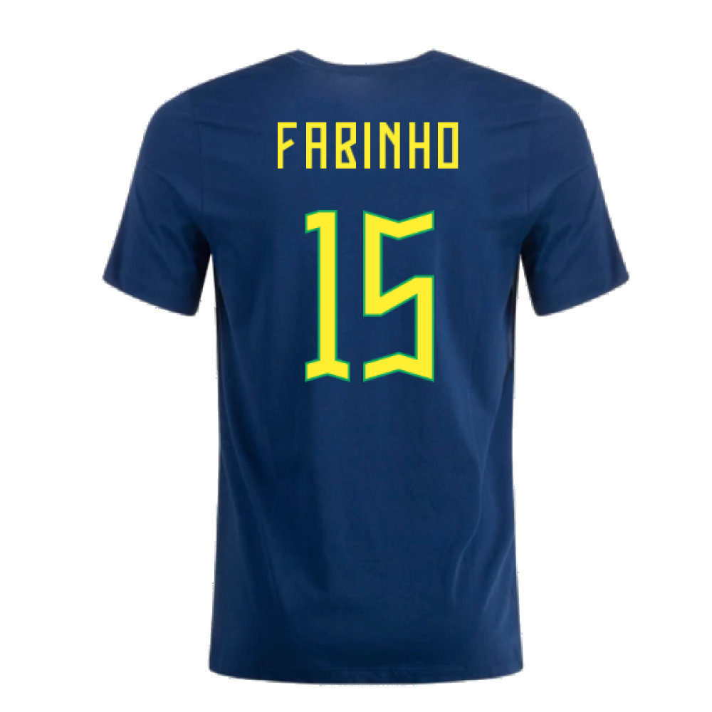 2022-2023 Brazil Crest Tee (Navy) (FABINHO 15)