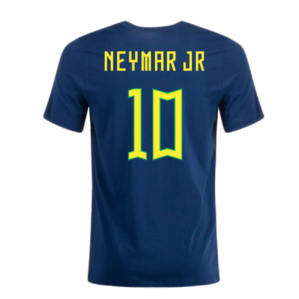 2022-2023 Brazil Crest Tee (Navy) (NEYMAR JR 10)