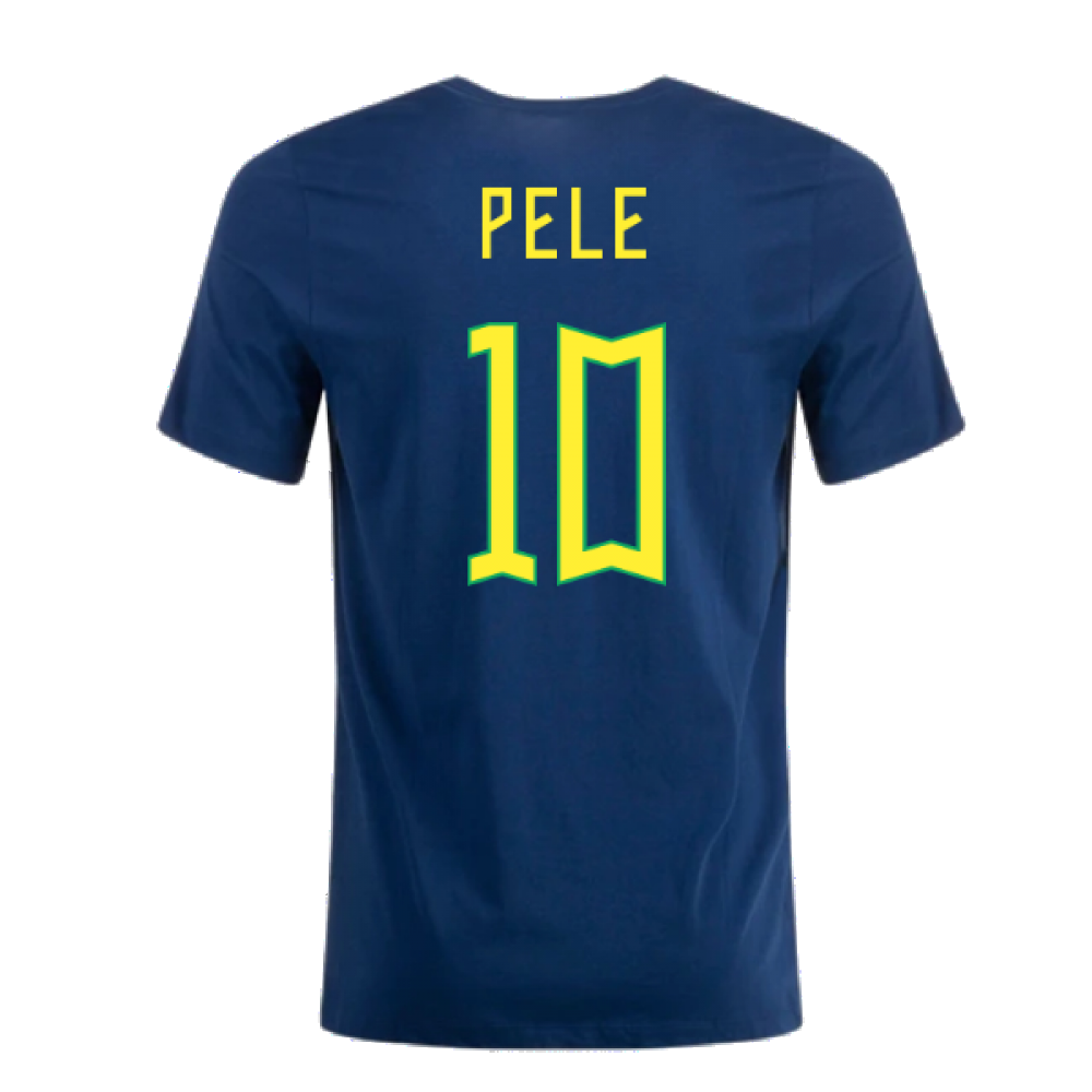 2022-2023 Brazil Crest Tee (Navy) (PELE 10)