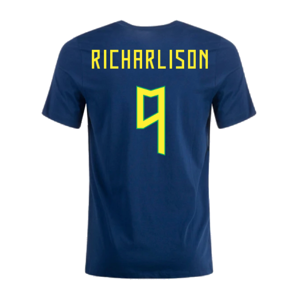 2022-2023 Brazil Crest Tee (Navy) (RICHARLISON 9)