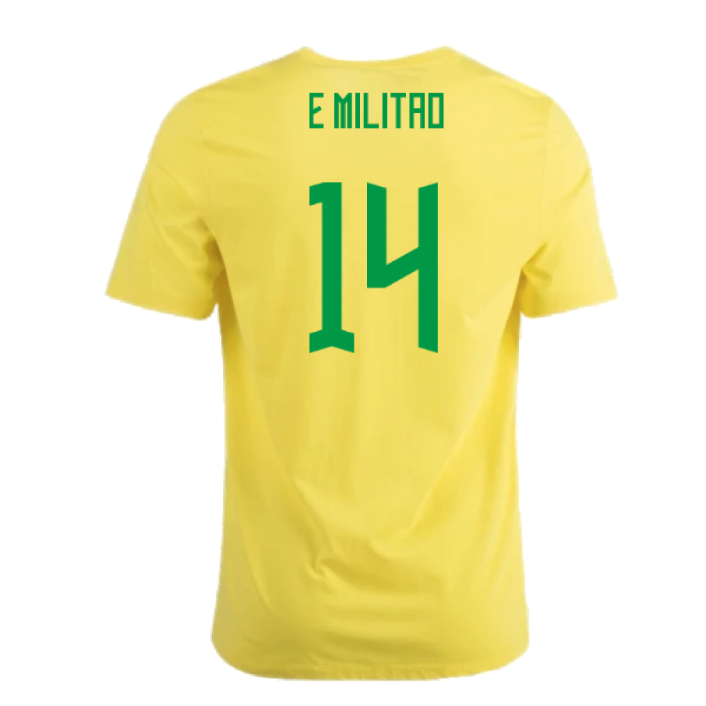 2022-2023 Brazil Crest Tee (Yellow) (E Militao 14)