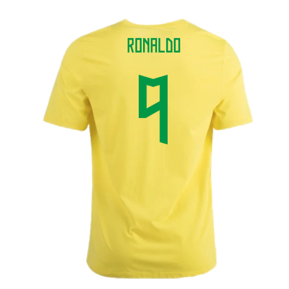 2022-2023 Brazil Crest Tee (Yellow) (Ronaldo 9)