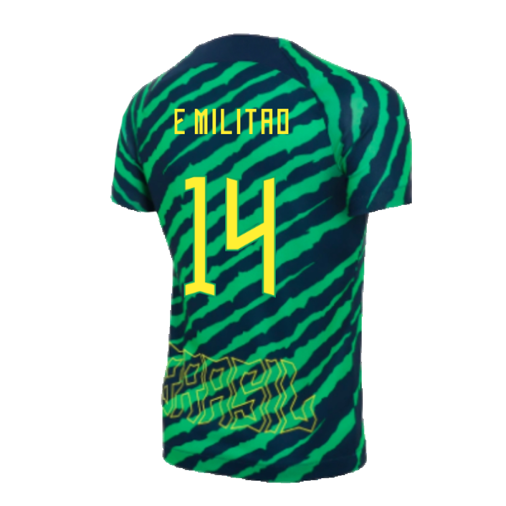 2022-2023 Brazil Dri-Fit Pre-Match Shirt (Kids) (E Militao 14)