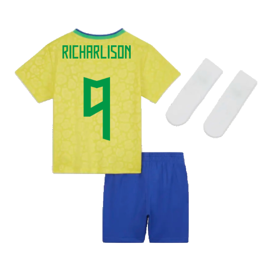 2022-2023 Brazil Home Little Boys Mini Kit (Richarlison 9)