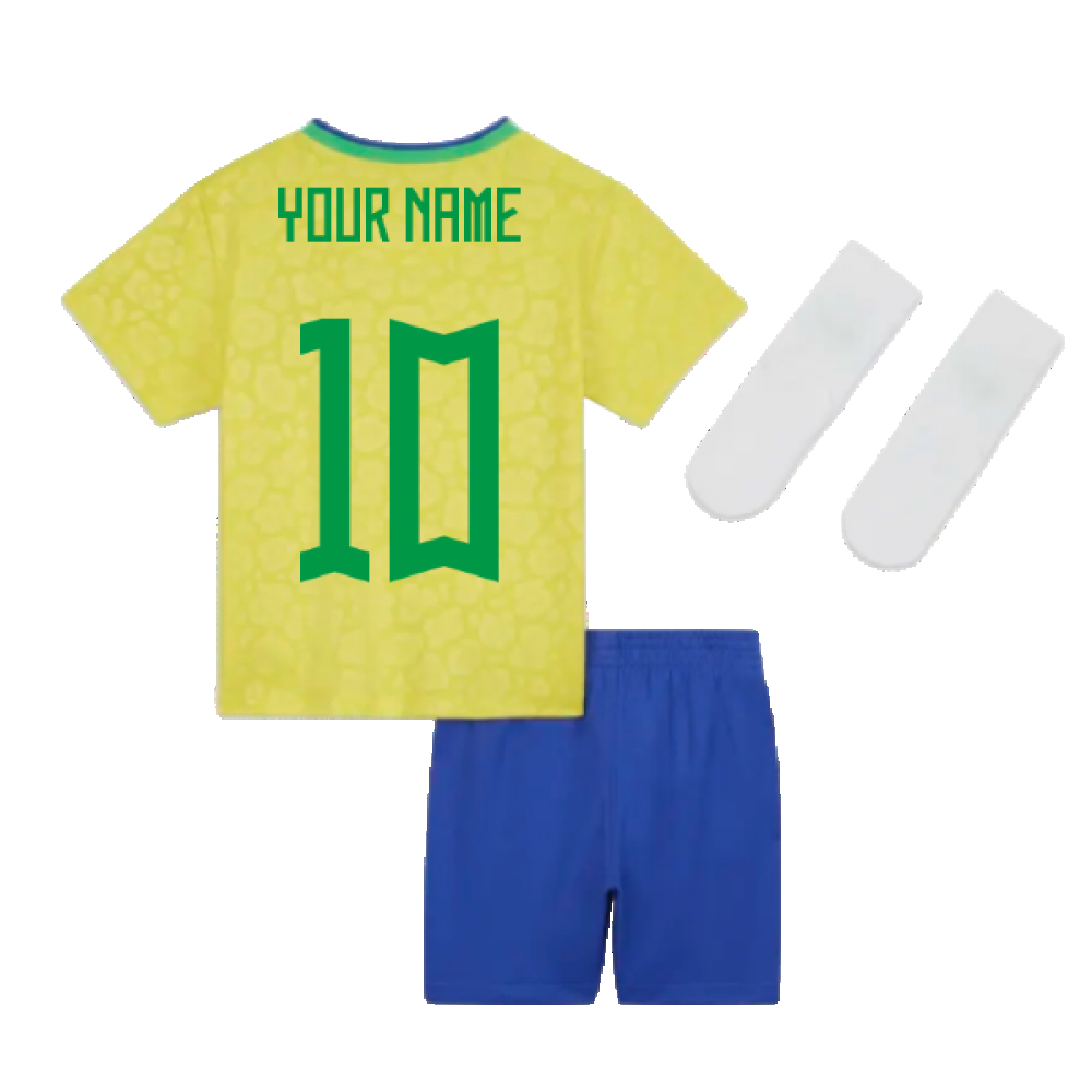 2022-2023 Brazil Home Little Boys Mini Kit (Your Name)