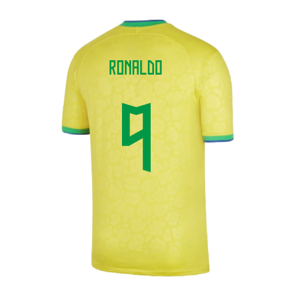 2022-2023 Brazil Little Boys Home Shirt (Ronaldo 9)