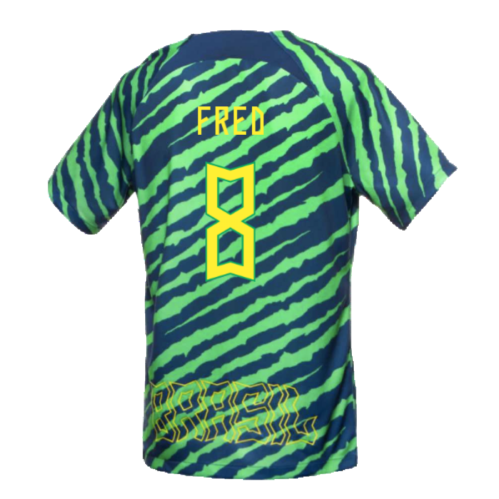 2022-2023 Brazil Pre-Match Football Shirt (Green) (Fred 8)