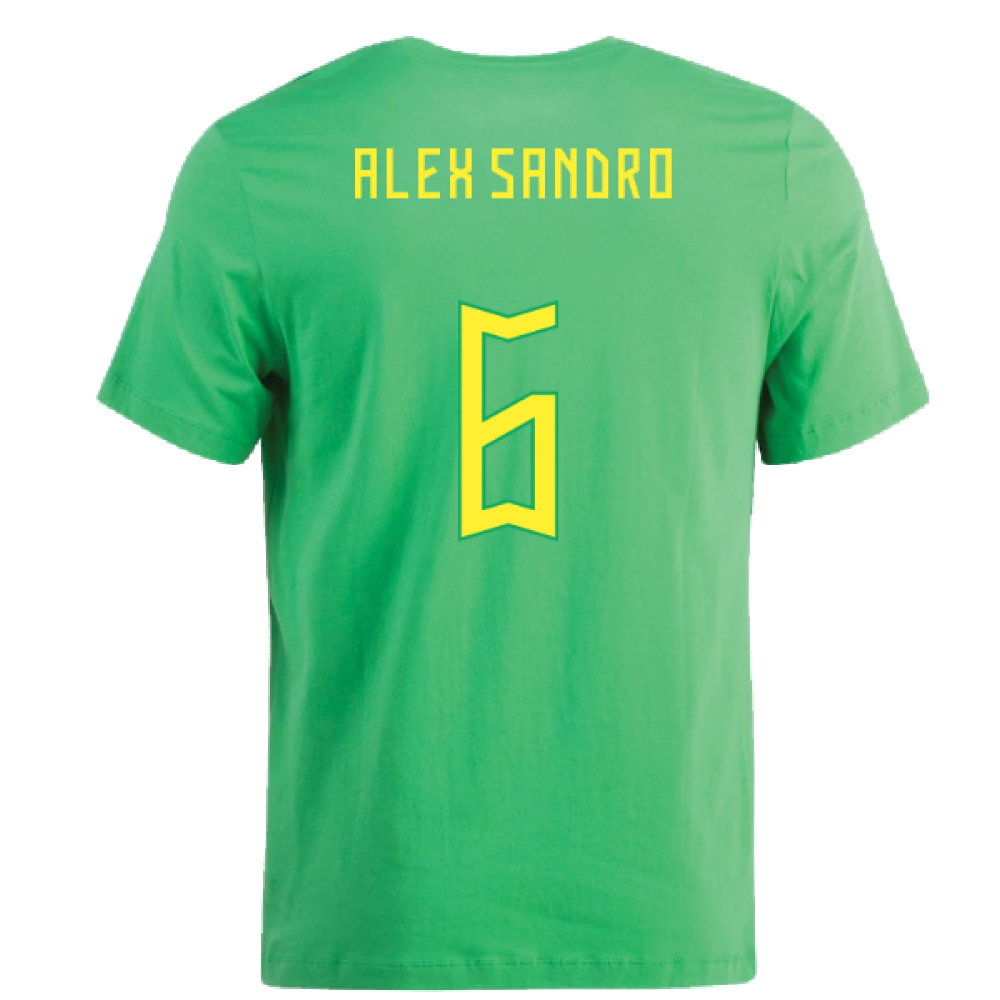 2022-2023 Brazil Swoosh Tee (Green) (Alex Sandro 6)