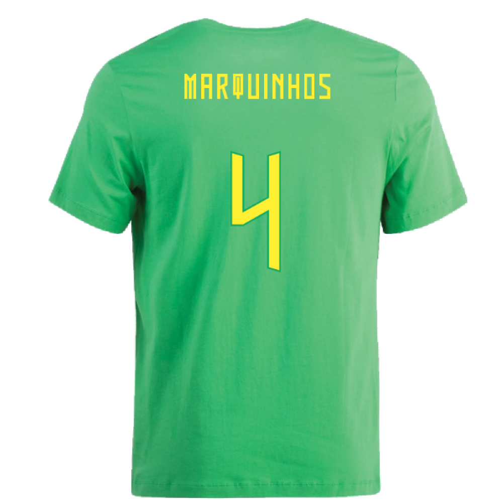 2022-2023 Brazil Swoosh Tee (Green) (Marquinhos 4)