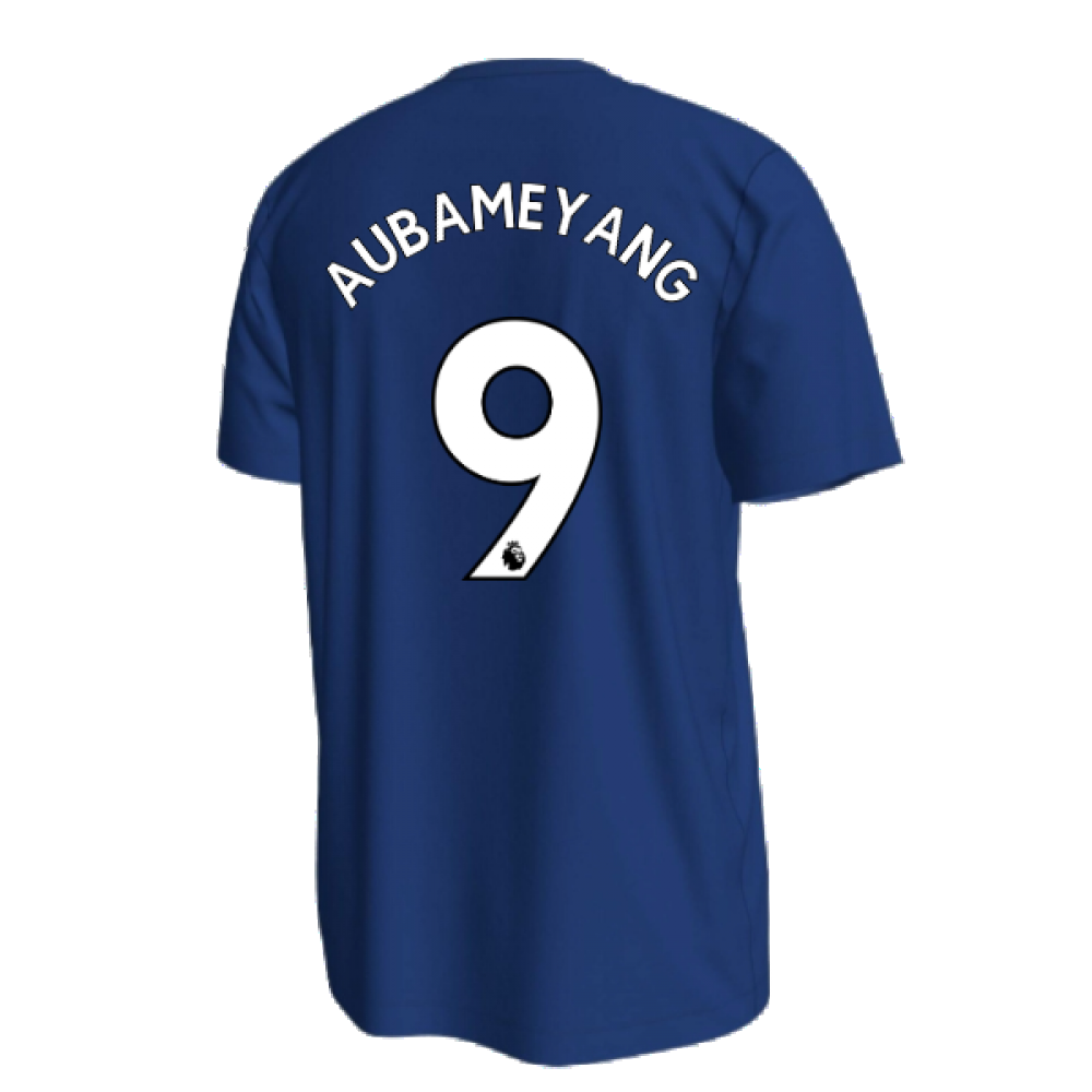 2022-2023 Chelsea Crest Tee (Blue) (AUBAMEYANG 9)