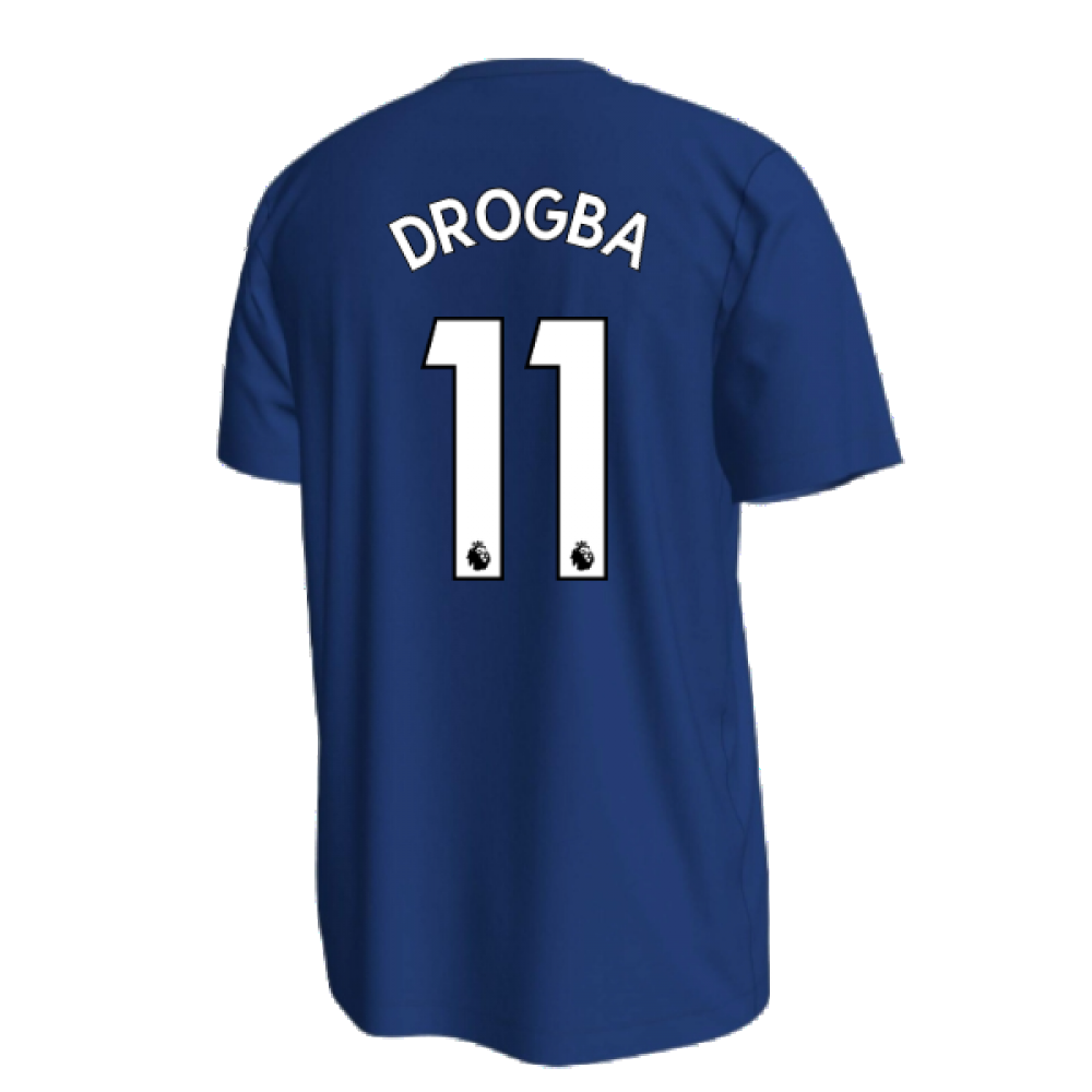 2022-2023 Chelsea Crest Tee (Blue) (DROGBA 11)