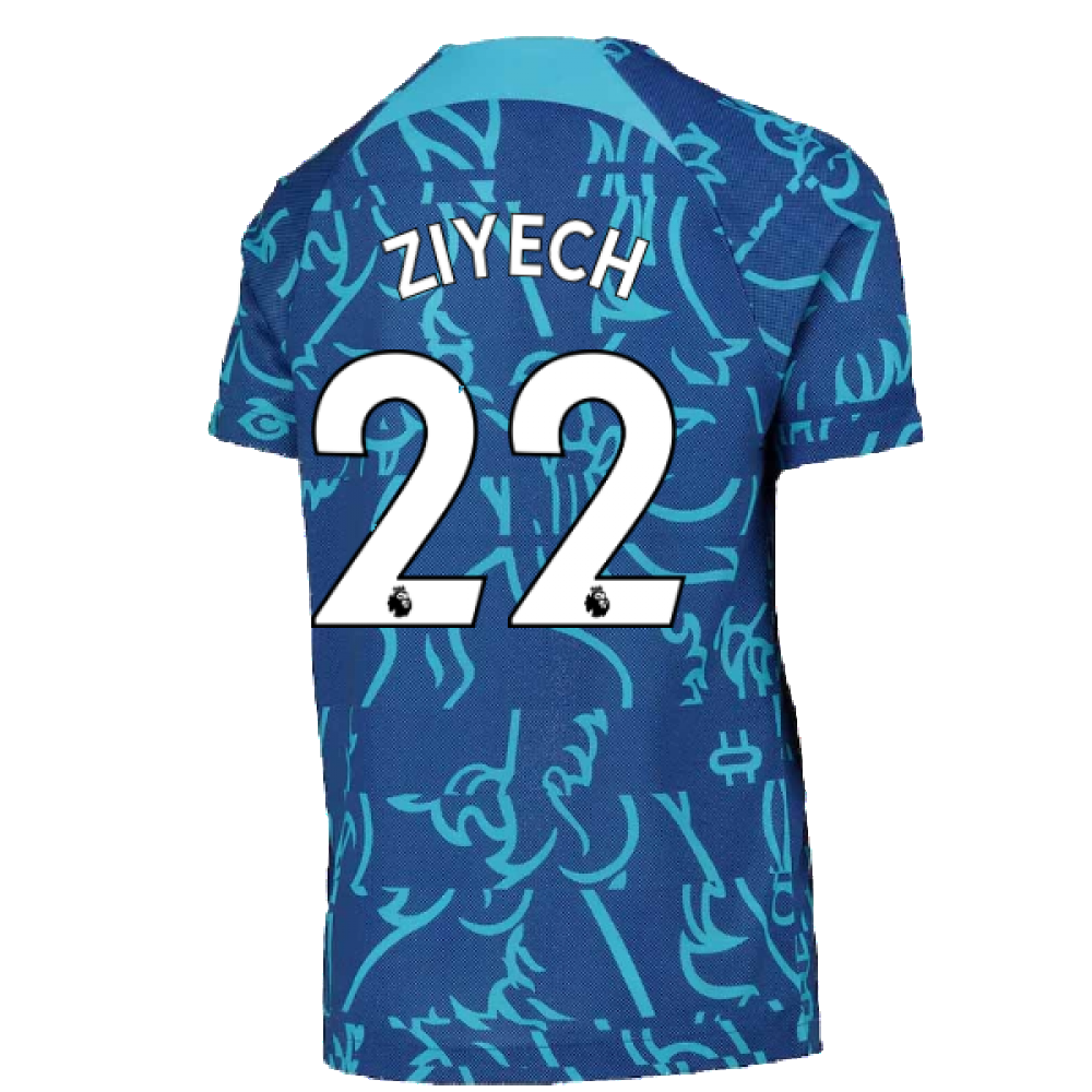 2022-2023 Chelsea Pre-Match Training Shirt (Blue) - Kids (ZIYECH 22)